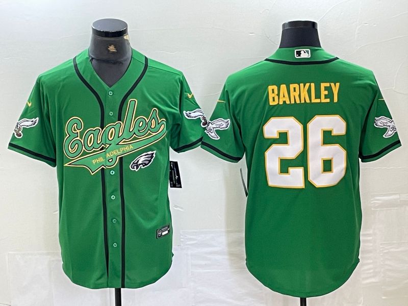 Men Philadelphia Eagles #26 Barkley Green 2024 Nike Co branded NFL Jersey style 2->philadelphia eagles->NFL Jersey